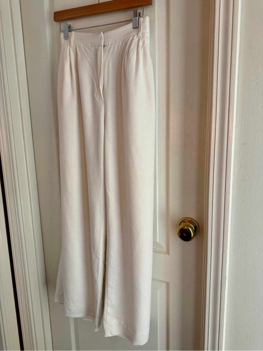 Abercrombie Sloane Linen Blend Wide Legs Tailored Pants